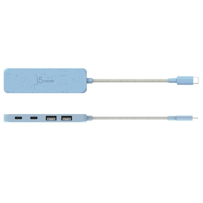 USB-хаб J5create 2 USB-A/2 USB-С Cyan (JCH342EC-N)