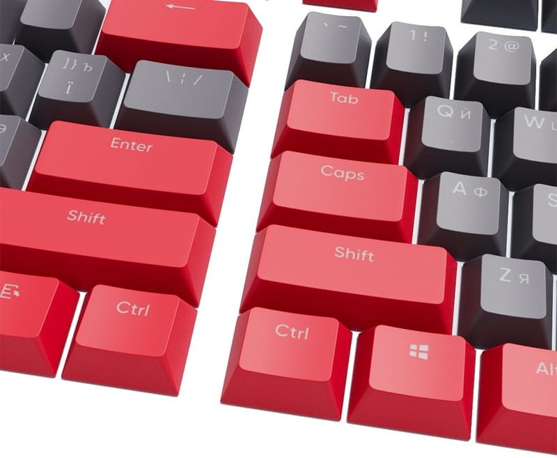 Набір кейкапів Dark Project PBT KS-42 ENG/UA/RU Black/Red (DP-KS-0042)