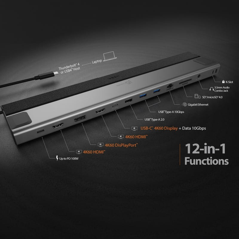 Док-станция J5create USB-C 12-в-1 (JCD554-N)