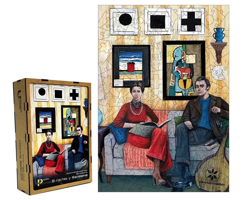 Пазл деревянный UkrainianPuzzles В гостях у Малевича