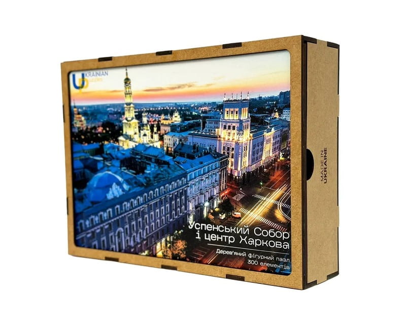 Пазл деревянный UkrainianPuzzles Успенский собор и центр Харькова