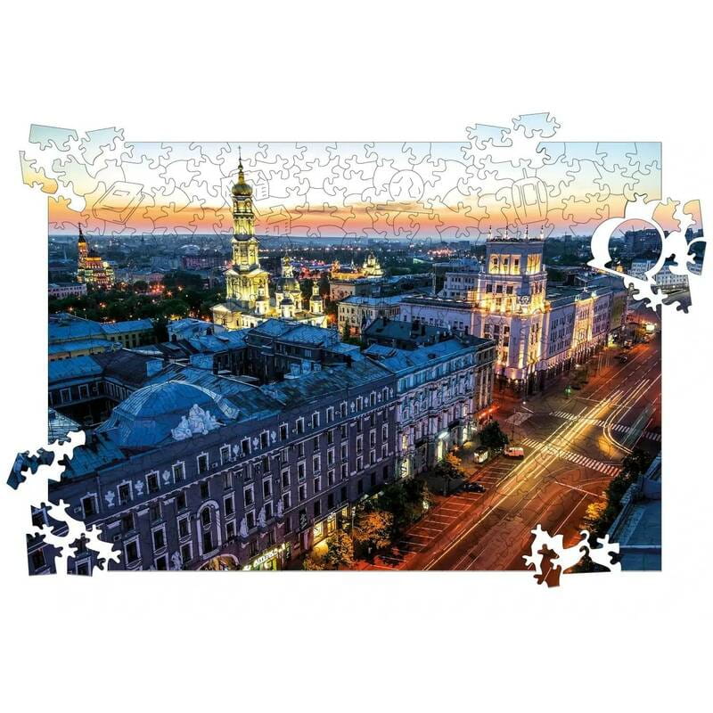 Пазл деревянный UkrainianPuzzles Успенский собор и центр Харькова
