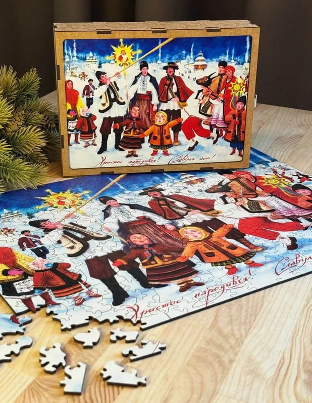 Пазл деревянный UkrainianPuzzles Украинское рождество