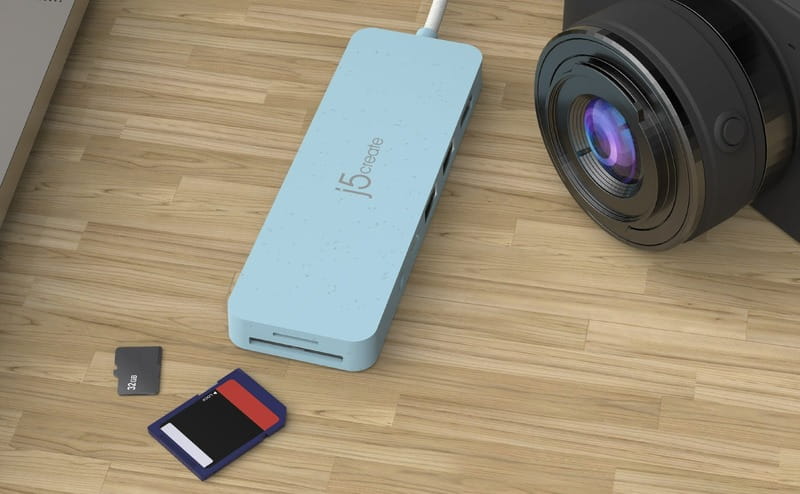 USB-хаб J5create USB-C 6-в-1 Cyan (JCD373EC-N)