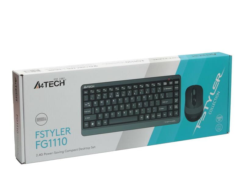 Комплект (клавиатура, мышь) беспроводной A4Tech FG1110 Grey