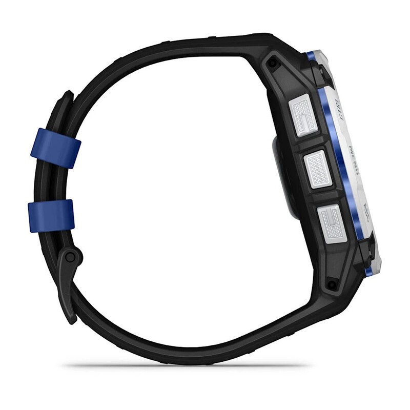 Смарт-часы Garmin Instinct 3 50mm Solar Whitestone with Black/Bolt Blue Silicone (010-02935-43)