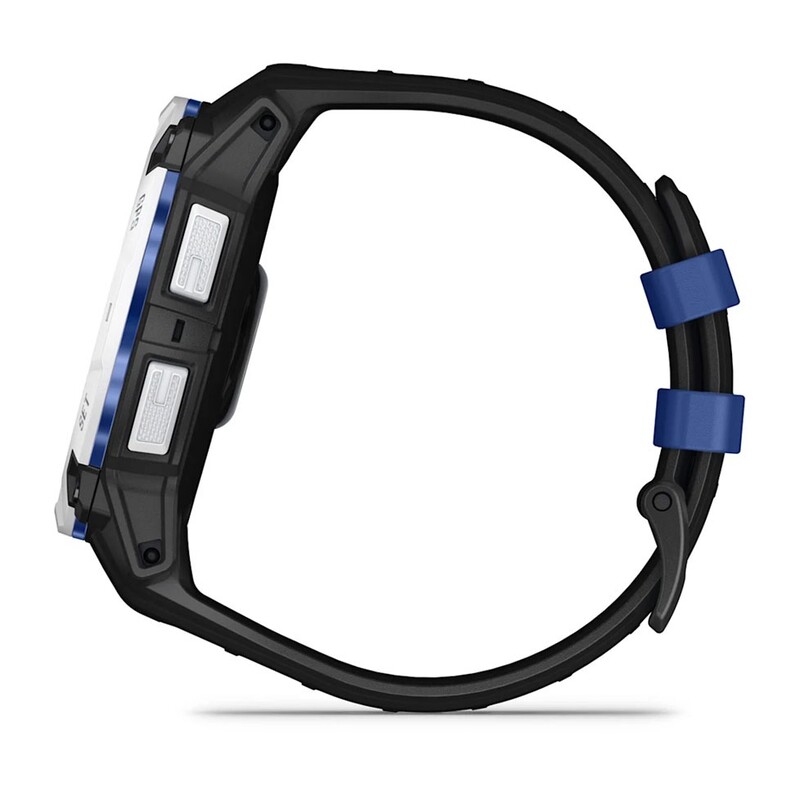 Смарт-часы Garmin Instinct 3 50mm Solar Whitestone with Black/Bolt Blue Silicone (010-02935-43)