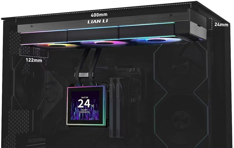 Система водяного охолодження Lian Li HydroShift II LCD-S 360CL Black (G89.GHS2LCDS36CB.00)