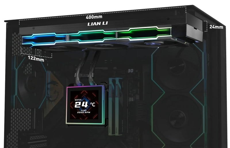 Система водяного охолодження Lian Li HydroShift II LCD-S 360TL Black (G89.GHS2LCDS36TB.00)