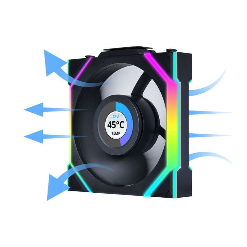 Вентилятор Lian Li Uni Fan SL Wireless LCD 120-3 Reverse Black (G99.12RSLLCD1W3B.00)
