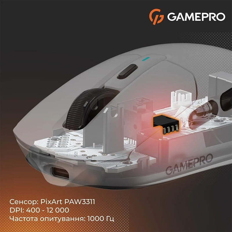 Миша бездротова GamePro Genesis Airmaster White (GM167W)