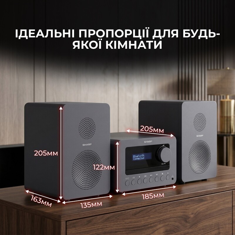 Мікросистема Sharp Micro Sound System Grey (XL-B514(GY))