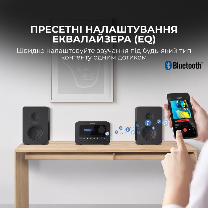 Мікросистема Sharp Micro Sound System Black (XL-B520D(BK))