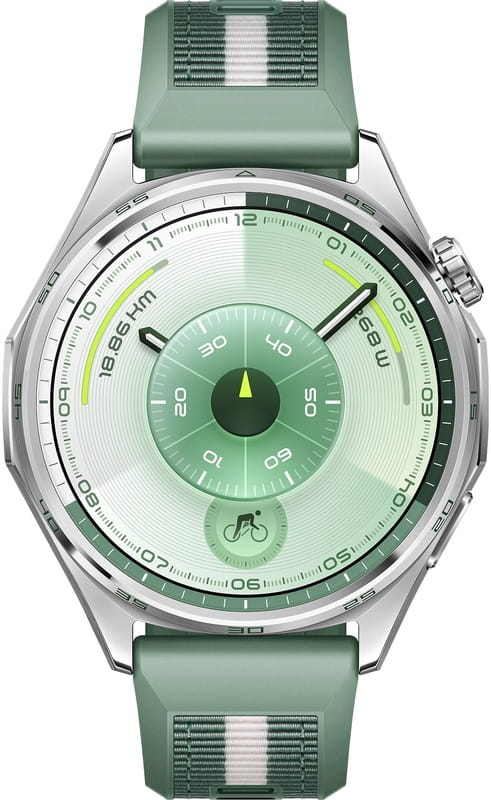 Смарт-годинник Huawei Watch GT 6 46mm Steel with Green Woven Strap (55020FTV)