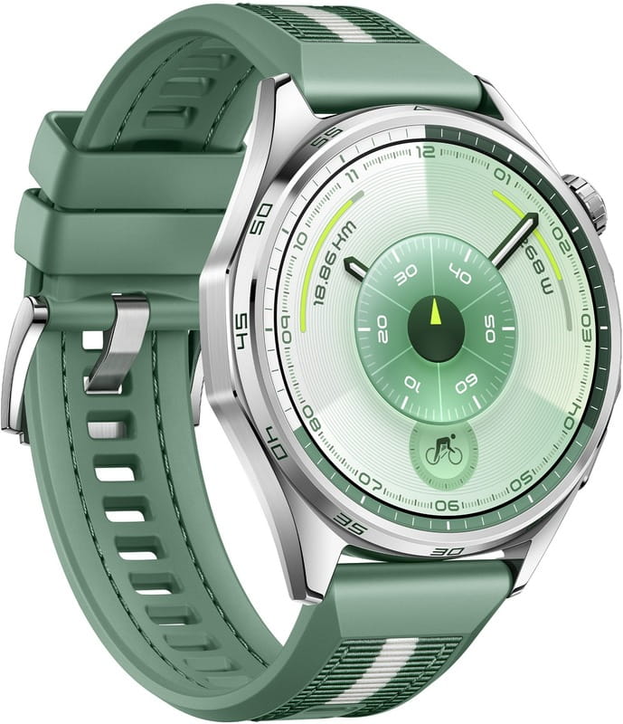 Смарт-годинник Huawei Watch GT 6 46mm Steel with Green Woven Strap (55020FTV)