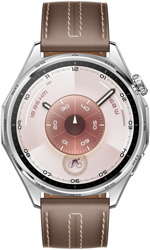 Смарт-годинник Huawei Watch GT 6 46mm Steel with Brown Composite Leather Strap (55020FTW)