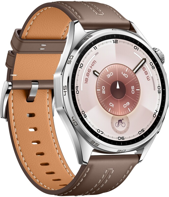 Смарт-годинник Huawei Watch GT 6 46mm Steel with Brown Composite Leather Strap (55020FTW)