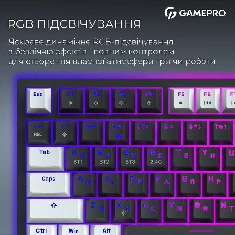 Клавіатура бездротова GamePro Asgard Valhalla Pro Black (MK160B-D-Pro)