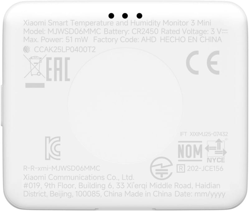 Датчик температури та вологості Xiaomi 3 Mini (QBH4312GL)