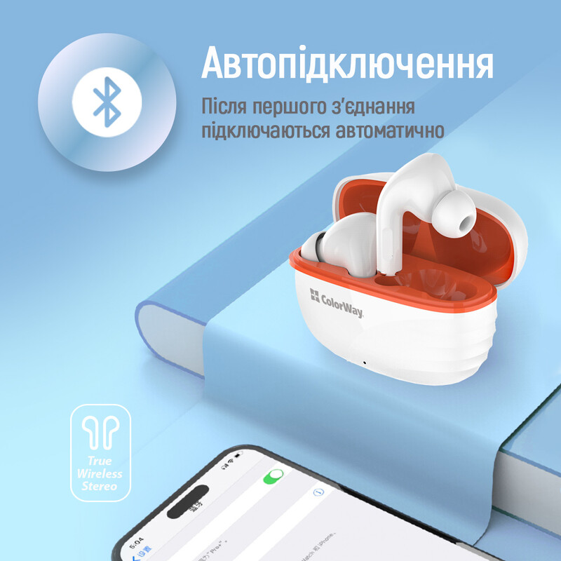 Bluetooth-гарнитура СolorWay Slim TWS-5 Earbuds White (CW-TWS5WT)