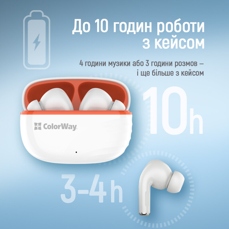 Bluetooth-гарнитура СolorWay Slim TWS-5 Earbuds White (CW-TWS5WT)