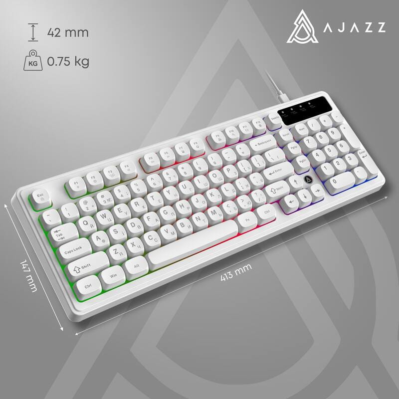 Клавиатура Ajazz AF98 Black USB-C White (AF98-W)