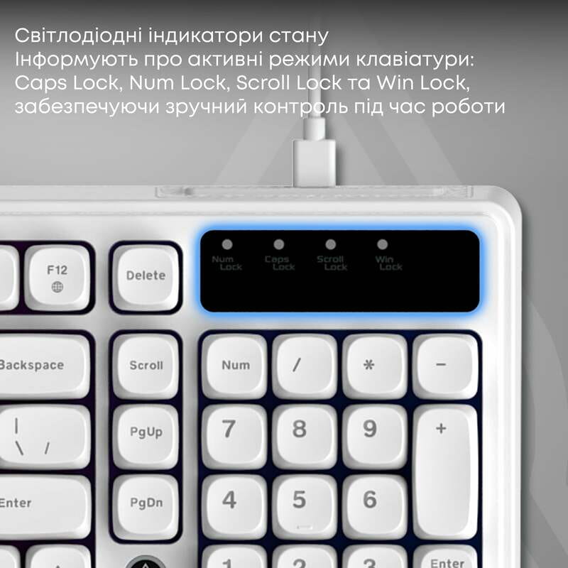 Клавиатура Ajazz AF98 Black USB-C White (AF98-W)