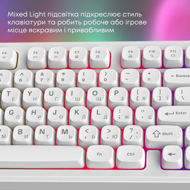 Клавиатура Ajazz AF98 Black USB-C White (AF98-W)