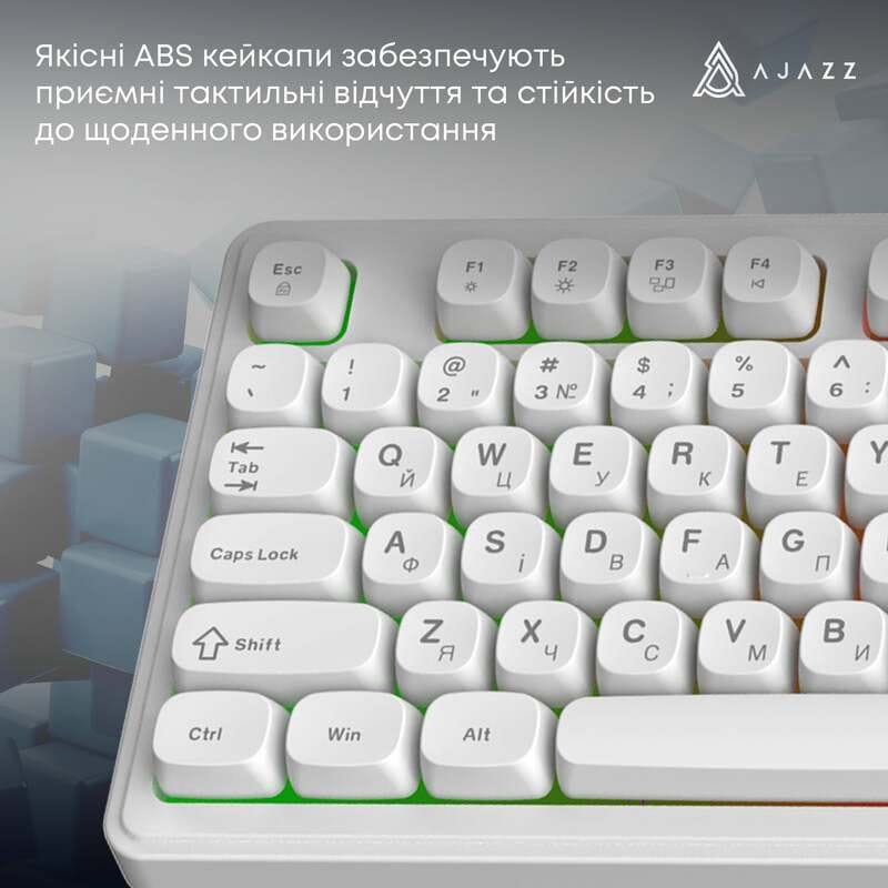 Клавиатура Ajazz AF98 Black USB-C White (AF98-W)