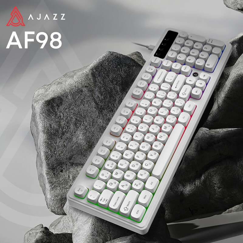 Клавиатура Ajazz AF98 Black USB-C White (AF98-W)