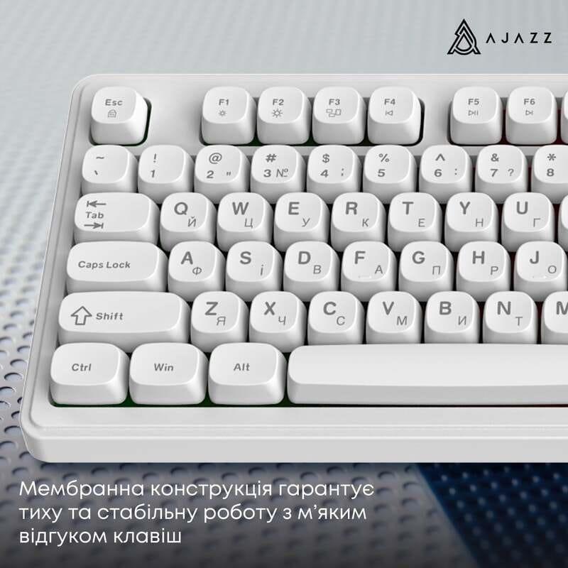 Клавиатура Ajazz AF98 Black USB-C White (AF98-W)
