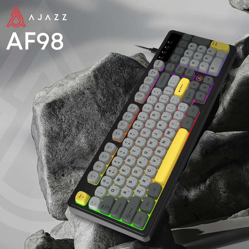 Клавиатура Ajazz AF98 Black USB-C Black Gray Yellow (AF98-BGY)