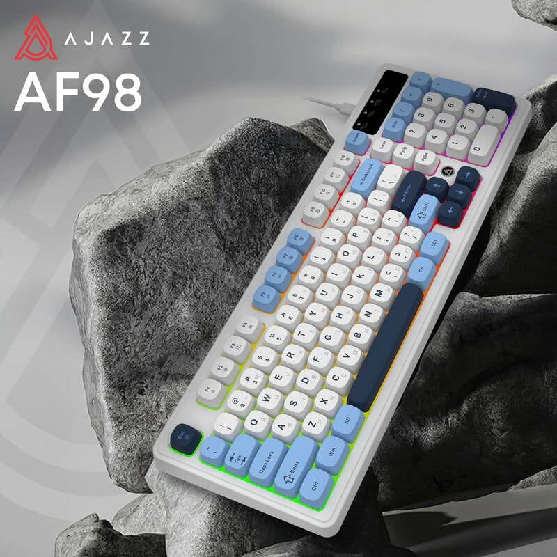 Клавіатура Ajazz AF98 Black USB-C Glacier Blue (AF98-GB)