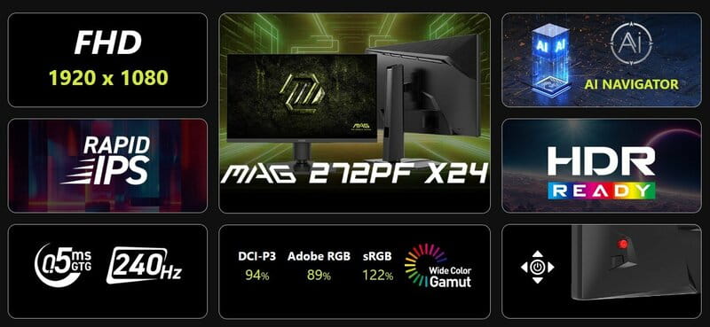 Монитор MSI 27" MAG 272PF X24 IPS Black 240Hz