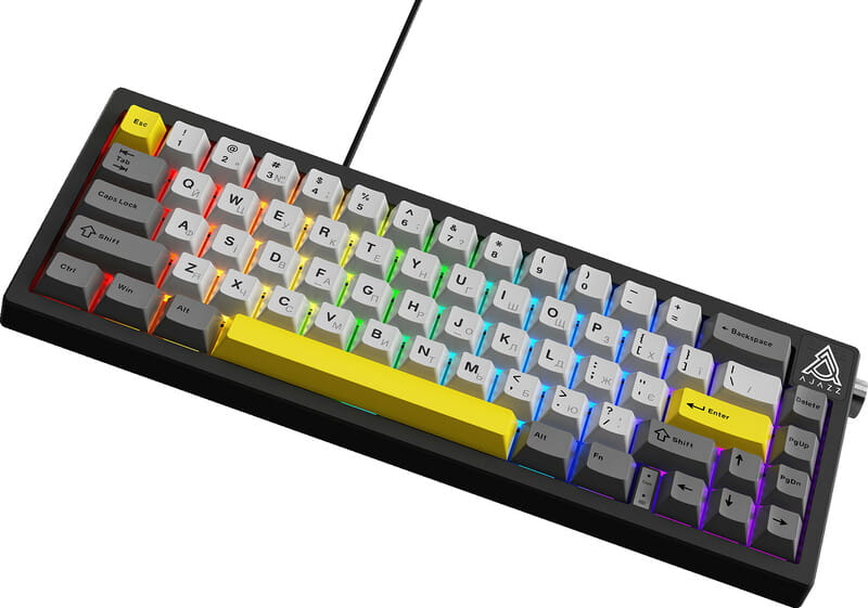 Клавіатура Ajazz AK650 Moon Yellow Switch Black USB-C (AK650-MY-GWY)