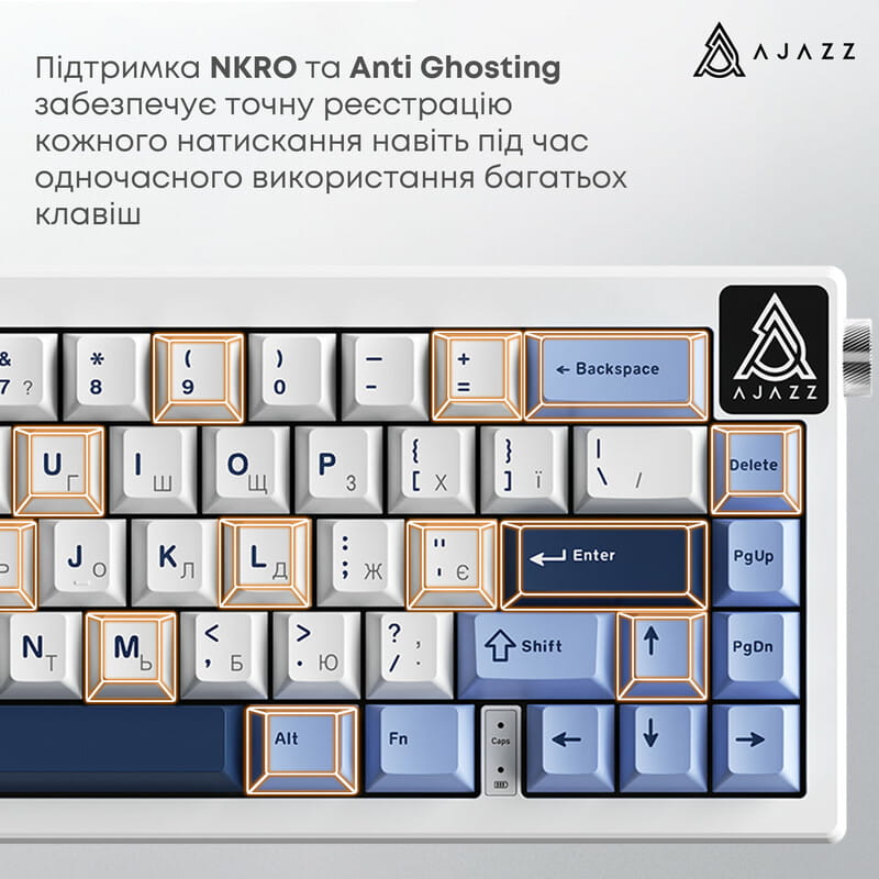 Клавиатура Ajazz AK650 Sea Salt Switch White USB-C (AK650-SS-BWB)