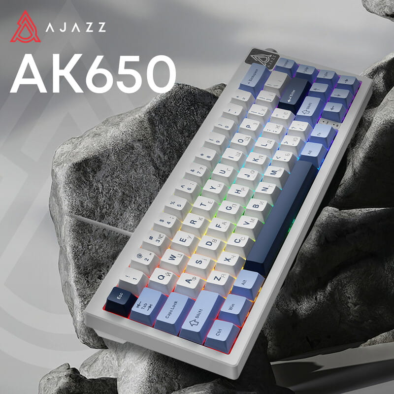 Клавиатура Ajazz AK650 Sea Salt Switch White USB-C (AK650-SS-BWB)