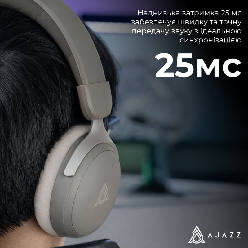 Bluetooth-гарнітура Ajazz AHM08 MAX 3-Mode Grey (AHM08-MAX-GW)