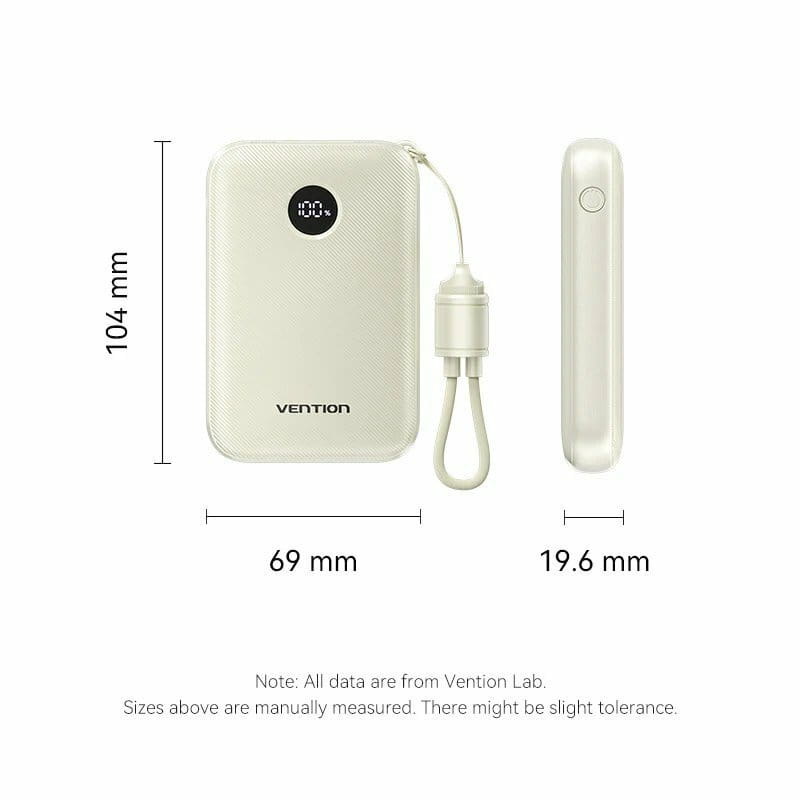 Універсальна мобільна батарея Vention 10000mAh 22.5W Beige (FKAN0-C)