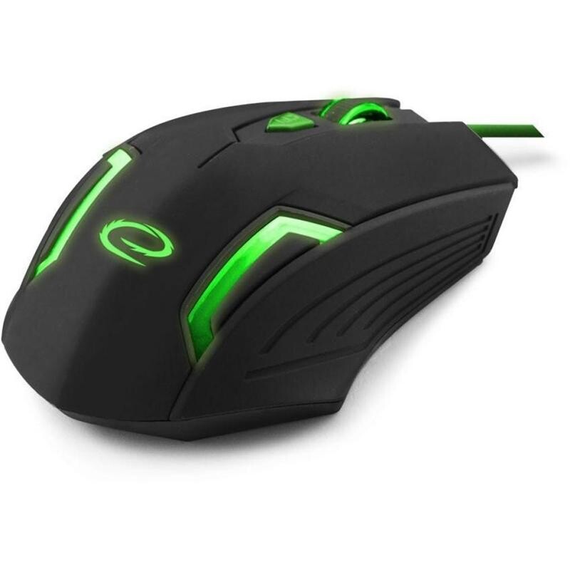 Мишка Esperanza EGM205G Fighter Black/Green USB
