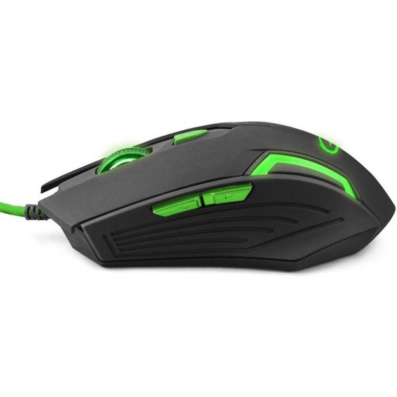 Мишка Esperanza EGM205G Fighter Black/Green USB