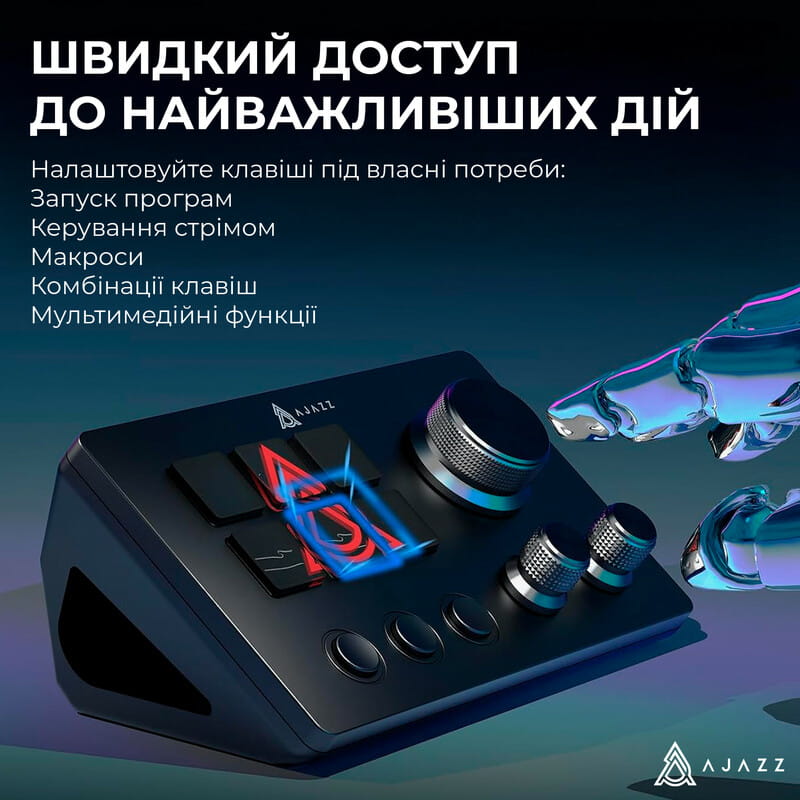 Контролер для стримінгу Ajazz AKP03E USB Black