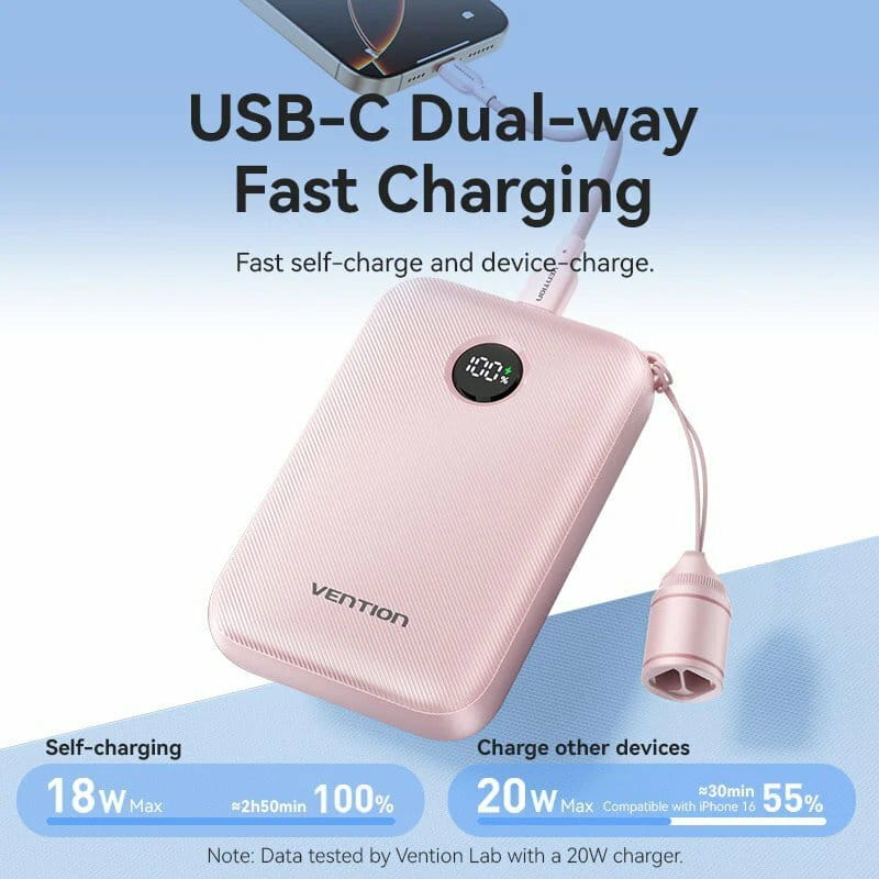 Универсальная мобильная батарея Vention 10000mAh 22.5W Blue (FKAL0-C)