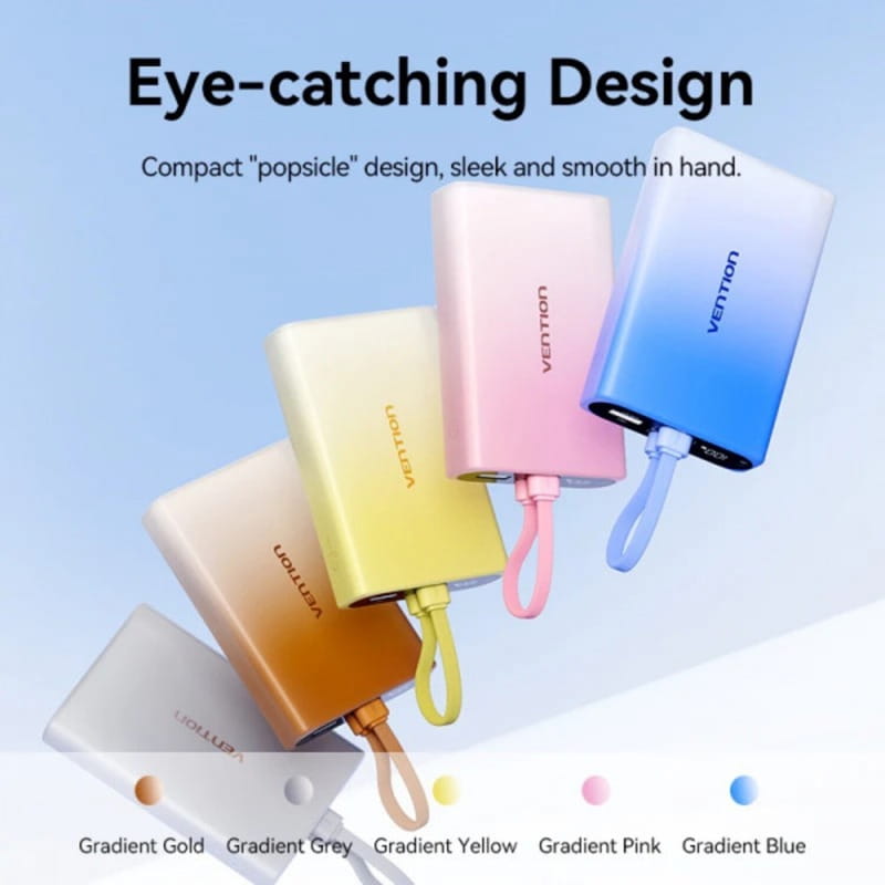 Універсальна мобільна батарея Vention 10000mAh 22.5W Gradient Blue (FHZL0)