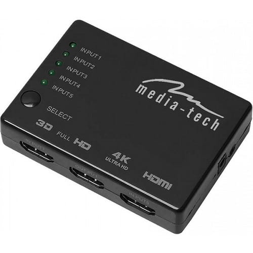 Разветвитель (сплиттер) Media-Tech (MT5207) HDMI 5 портов, поддержка UHD 4K