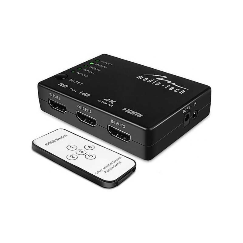 Разветвитель (сплиттер) Media-Tech (MT5207) HDMI 5 портов, поддержка UHD 4K