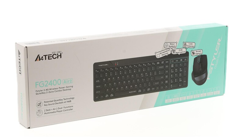 Комплект (клавіатура, миша) бездротовий A4Tech Fstyler FG2400 Air2 Black