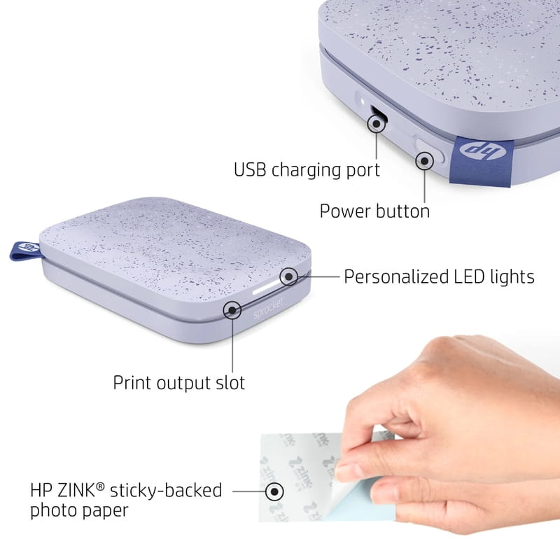 Принтер мгновенной печати HP Sprocket Purple (HPISPPR/HPISPR)