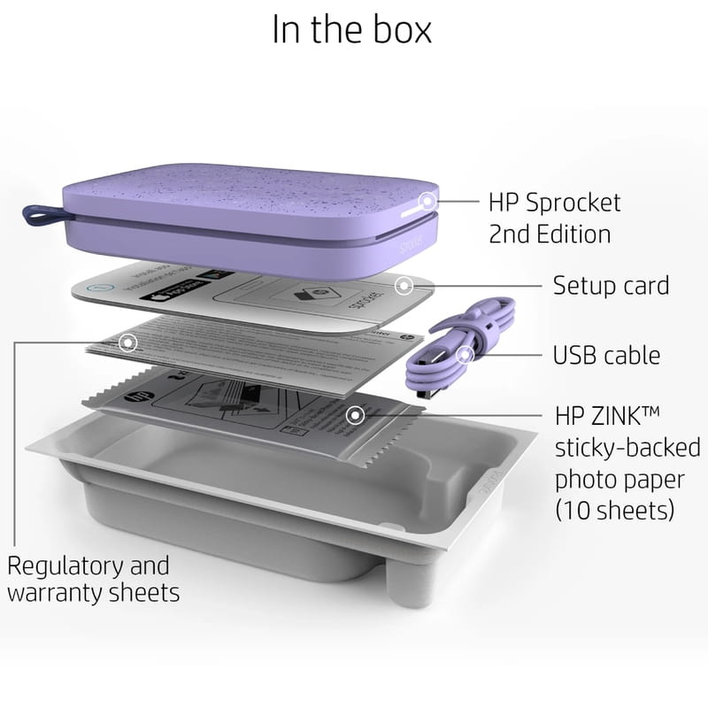 Принтер мгновенной печати HP Sprocket Purple (HPISPPR/HPISPR)