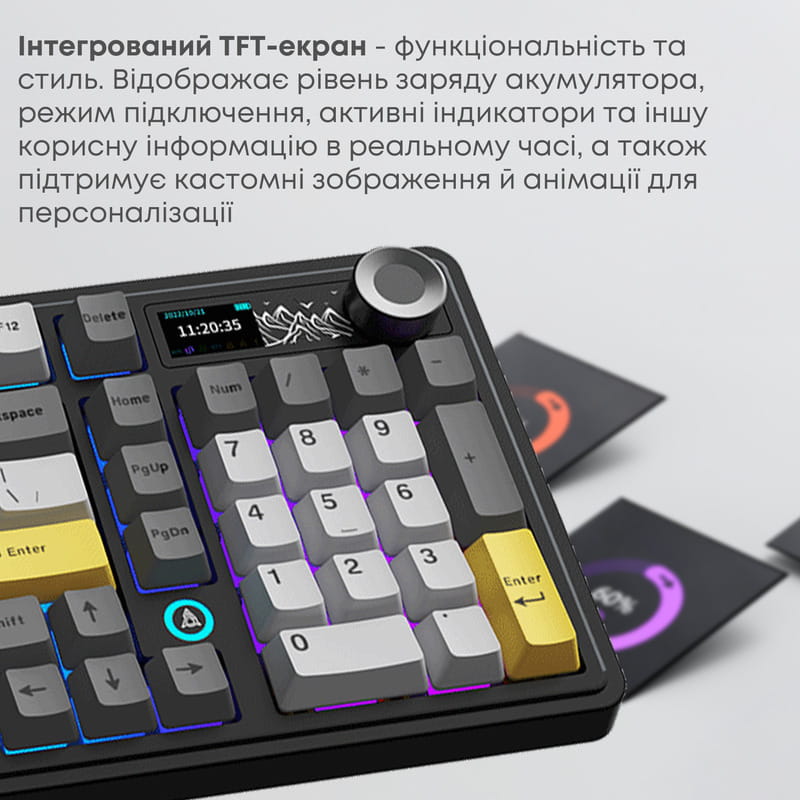 Клавиатура беспроводная Ajazz AK980 V2 Maillard Switch Black (AK980-V2-M-BGY)